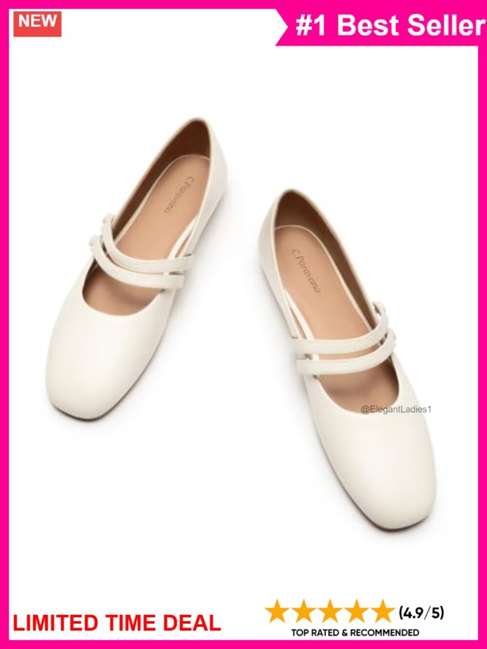 Genuine Leather Mary Jane Flats Square Toe Dress Shoes